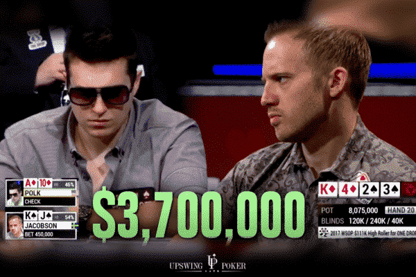 WSOP一滴水锦标赛上听花All in放手一搏，谁能取胜？