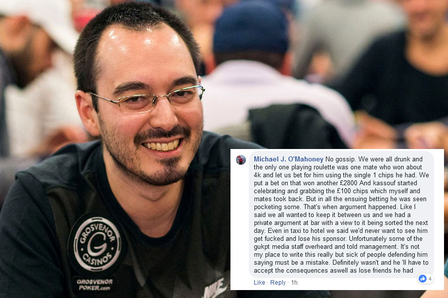 Will Kassouf因盗窃朋友100欧元筹码失去赞助!