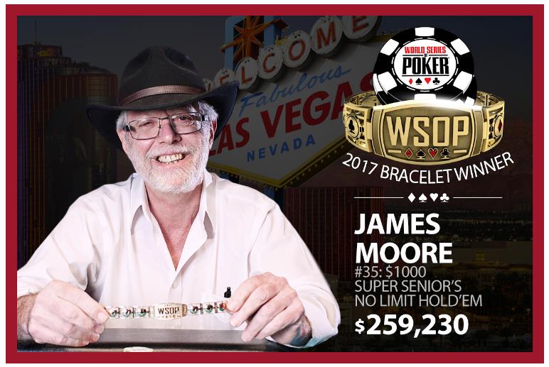 2017 WSOP赛讯：James Moore蝉联超高额长者锦标赛冠军